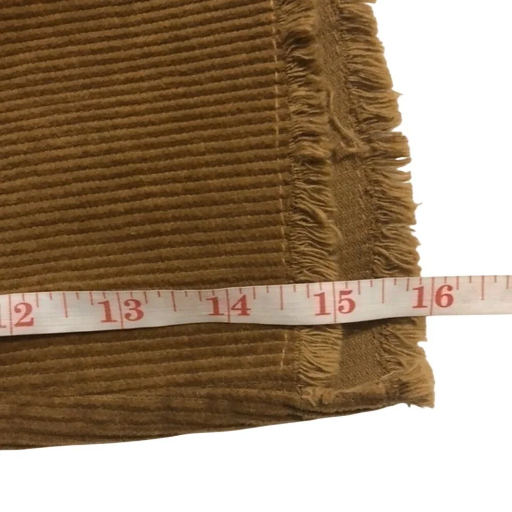 Indigo Rein Corduroy Button Front Frayed Hem Camel Brown‎ Womens Skirt Size 9/28